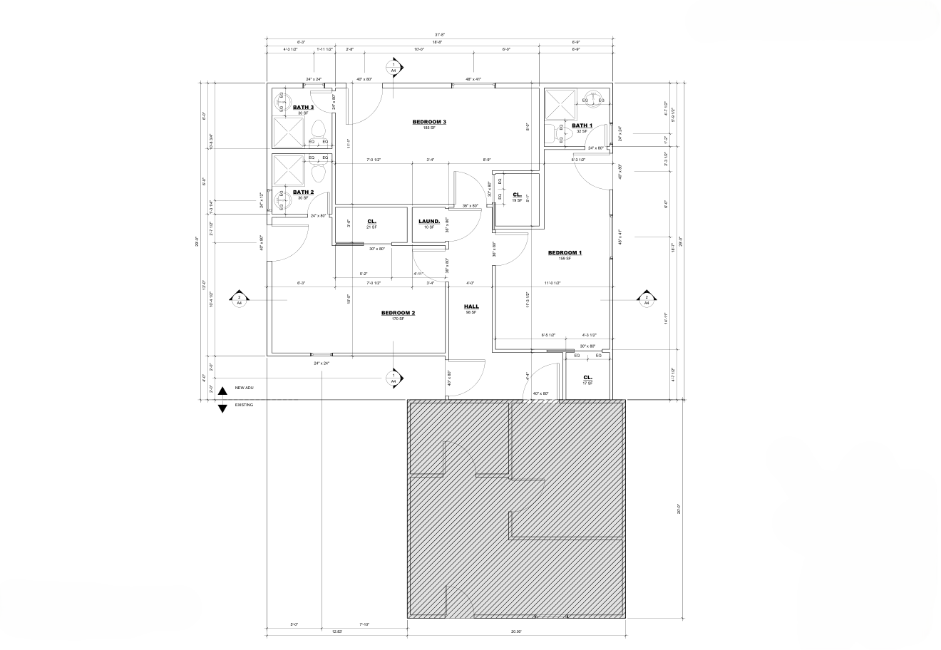 The proposed floor plan of an ADU.